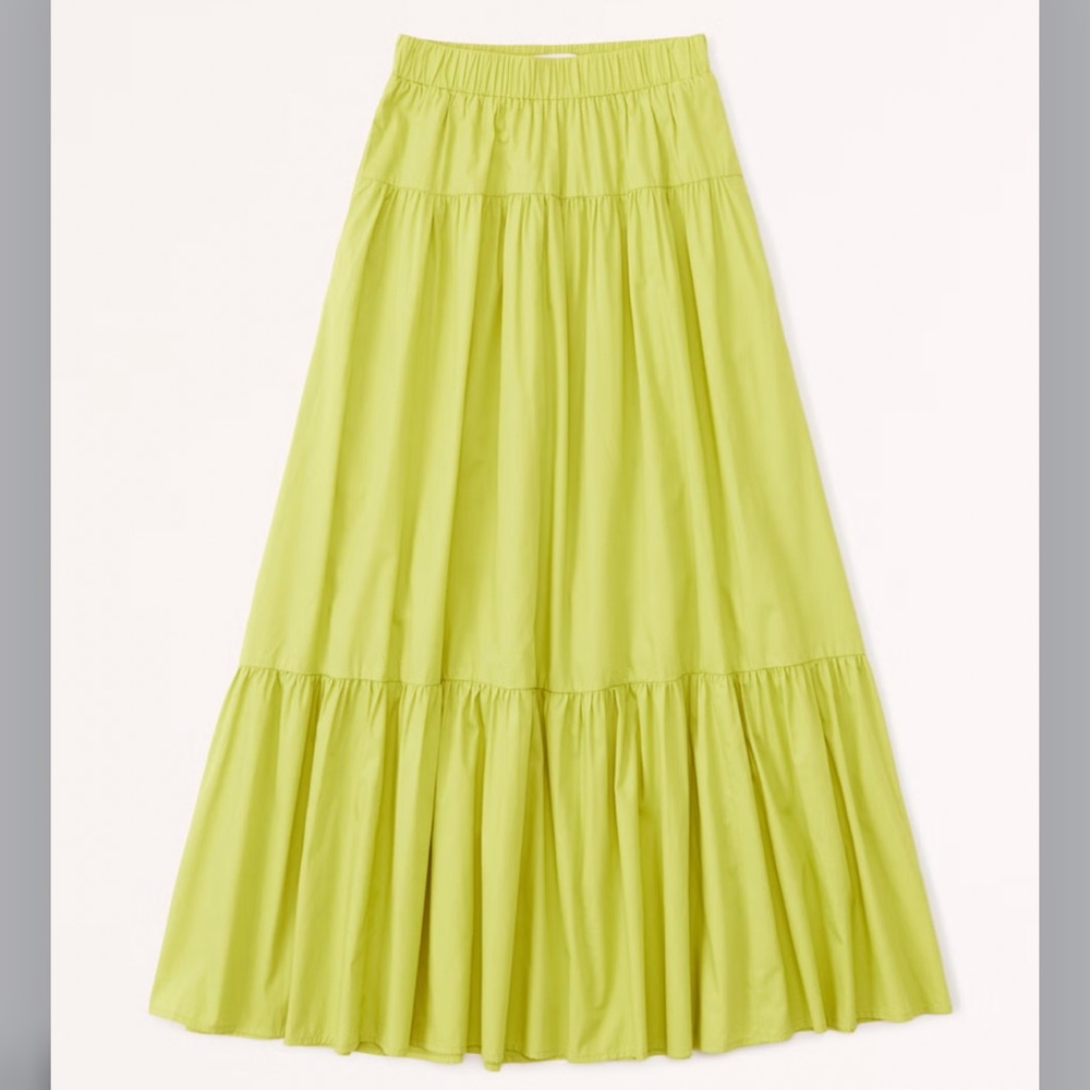 Abercrombie Poplin Tiered Maxi Skirt